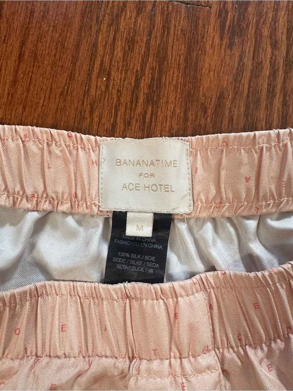 Light Pink or Peach 100% Silk Boxer Shorts